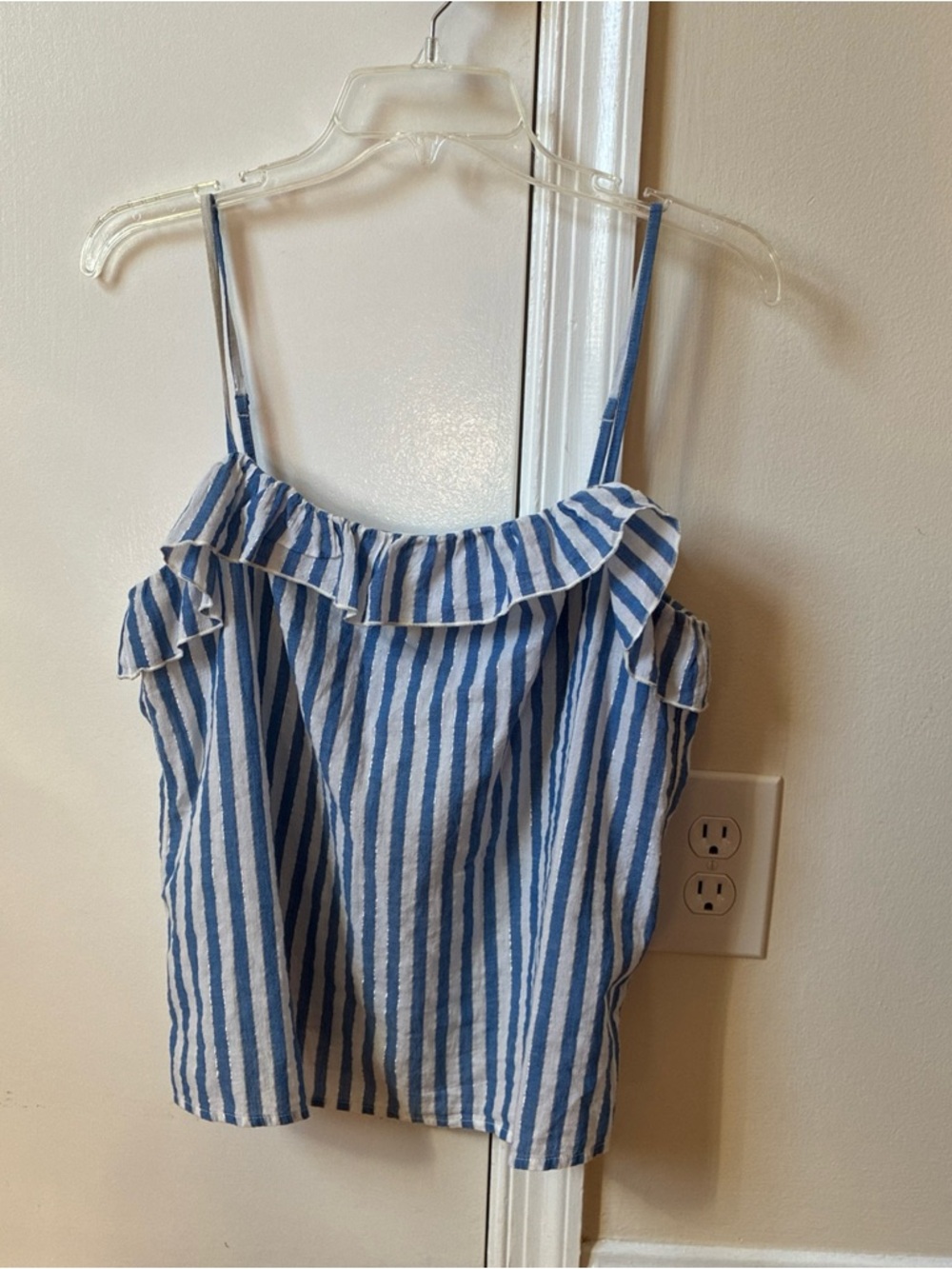 Sezane blue and white striped camisol size 38 US six